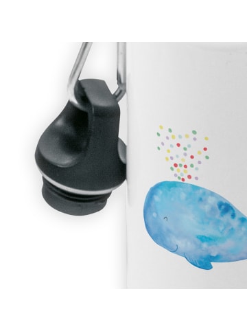 Mr. & Mrs. Panda Kindertrinkflasche Wal Konfetti ohne Spruch in Weiß