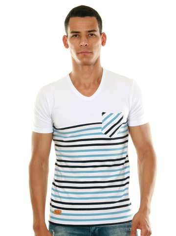 FIOCEO T-Shirt in blau/weiss