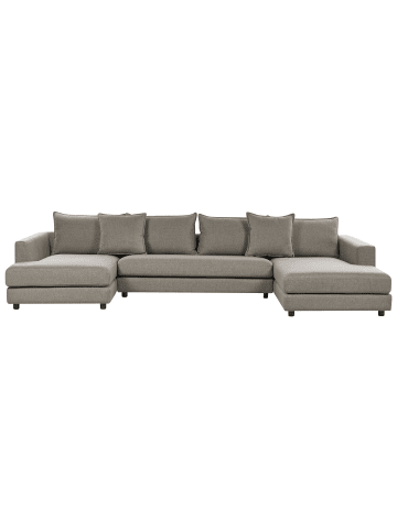 Beliani U-förmiges Sofa LILVIKEN in Beige/Grau/Schwarz - (W) 359 x (H) 57 x (L) 194 cm