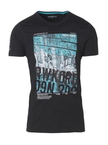 KOROSHI Kurzarm T-Shirt in schwarz