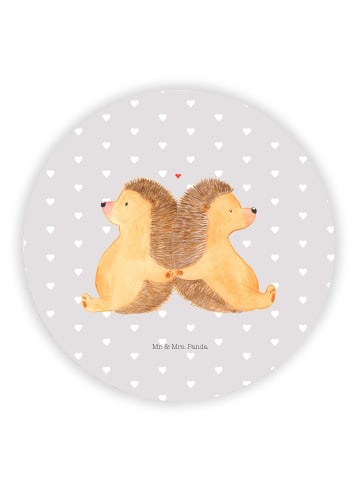 Mr. & Mrs. Panda Kühlschrankmagnet Igel händchenhaltend ohne Spruch in Grau Pastell
