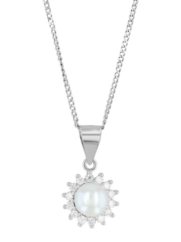 Adeliás Damen Anhänger aus 925 Silber mit Süßwasserperle in silber