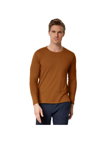 tectake Einfarbiges Langarm-Shirt für Männer, braun