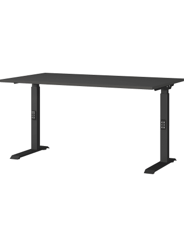KADIMA DESIGN Schreibtisch verstellbar 68-91cm Höhe Ergonomisch C-Fuß Büro in Graphit