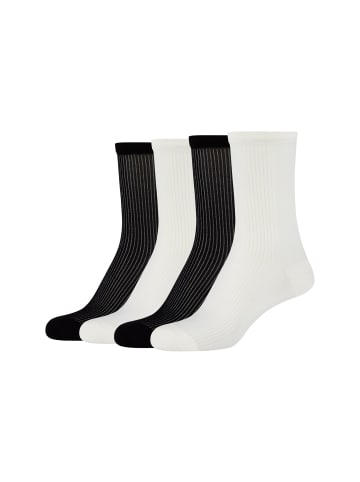 camano Socken 4er Pack black white