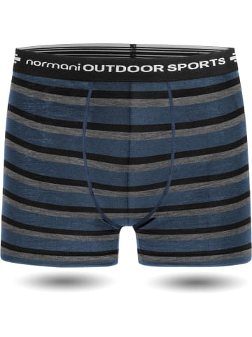 Normani Outdoor Sports 2er Pack Herren Merino Boxershorts Unterhose in Navy/Schwarz/Grau