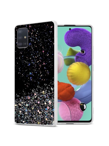 cadorabo Hülle für Samsung Galaxy A51 4G / M40s Glitter in Schwarz mit Glitter