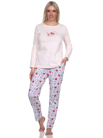 NORMANN Schlafanzug langarm Pyjama - 78594 in rosa