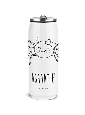 Mr. & Mrs. Panda Isolierflasche Spinne Agathe Freude mit Spruch in Weiß