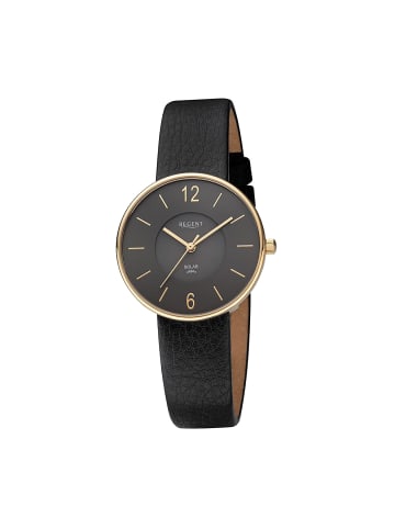 Regent Armbanduhr-Analog schwarz mittel (ca. 33mm) Regent Lederarmband