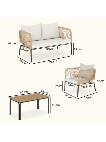 Outsunny Balkonmöbel Set,116L x 66B x 62H cm,Weiß