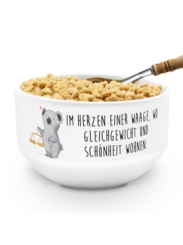 Mr. & Mrs. Panda Müslischale Waage Astrologie mit Spruch in Weiß