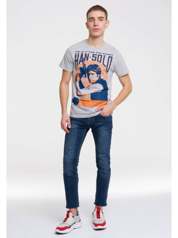 Logoshirt T-Shirt Star Wars - Han Solo - Money in grau-meliert