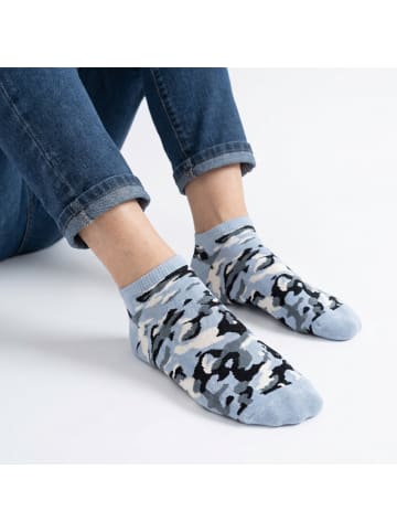 Yuhu Herren Sneaker-Socken Camouflage 5er Pack Einheitsgröße in Grau