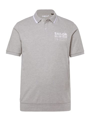 Men Plus Poloshirt in grau melange