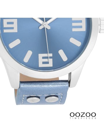 Oozoo Analog-Armbanduhr Oozoo Timepieces blau extra groß (ca. 46mm)