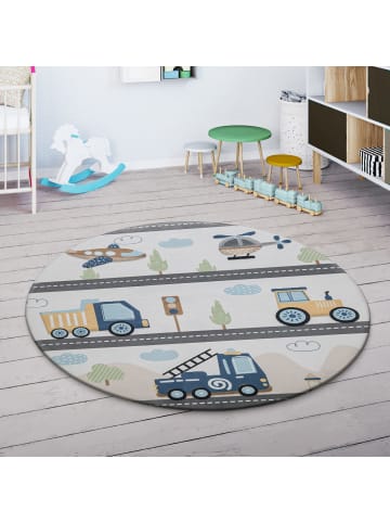 KADIMA DESIGN Kinderteppich waschmaschinenwaschbar Straße Kinderzimmer in Mehrfarbig