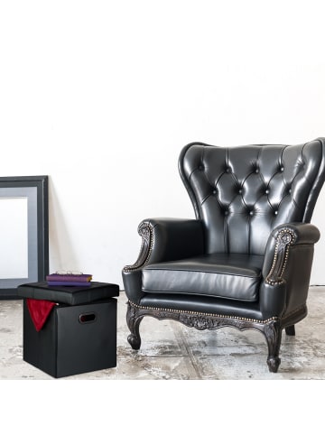 relaxdays Hocker in Schwarz - (B)37 x (H)39 x (T)37 cm