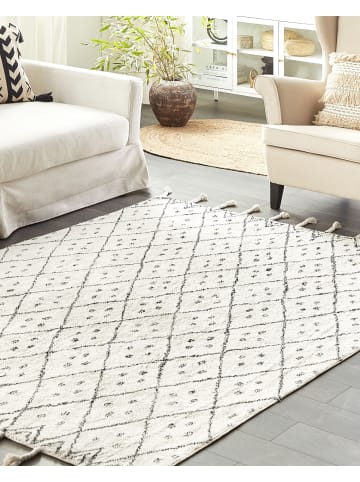 Beliani Kurzflor AGADIR in Weiß/Schwarz - (W) 160 x (H) 2 x (L) 230 cm