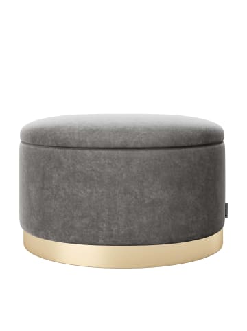 Playboy Pouf "ROSANNE" in Anthrazit - (B)60 x (H)40 x (T)40 cm