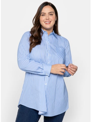 sheego Longbluse in mittelblau