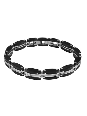 Adeliás Herren Armband – Gliederarmband aus Edelstahl 21 cm in silber