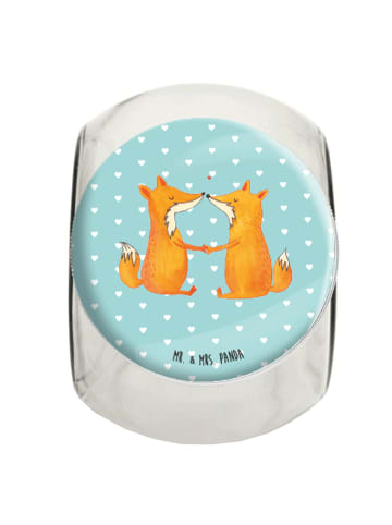 Mr. & Mrs. Panda müsliglas Füchse Liebe ohne Spruch in Türkis Pastell