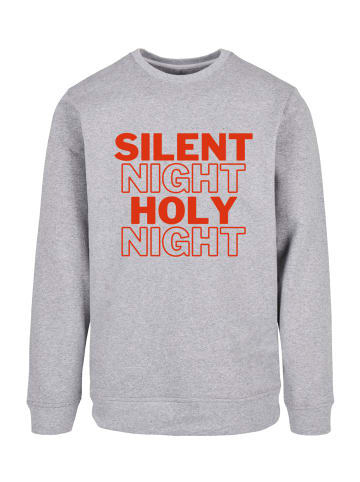 F4NT4STIC Sweatshirt Silent Night Holy Night Weihnachten in grau meliert