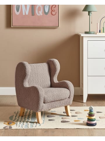 Beliani Kindersessel FARUM in Beige/Braun - (W) 45 x (H) 55 x (L) 41 cm