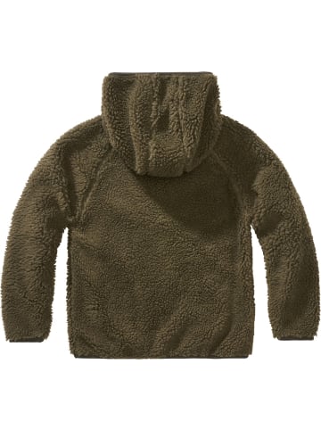 Brandit Kinder Fleecejacke/Fleecepullover "Kids Teddyfleece Jacket Hooded" in Grün