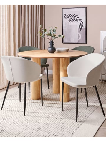 Beliani 2er-Set Esszimmerstuhl MASON in Beige/Schwarz