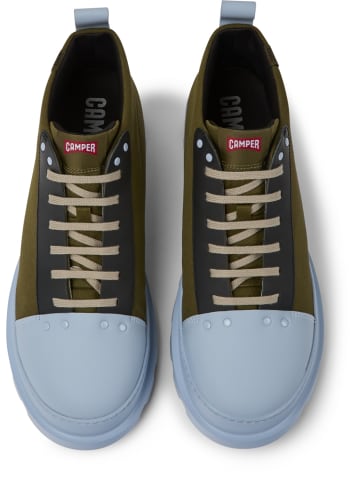 Camper Schnürschuhe " Brutus " in Dunkelgrün / Hellblau