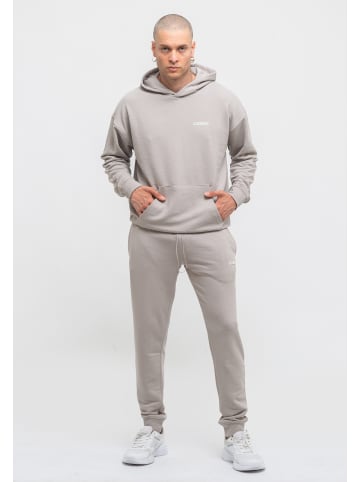 Tom Barron Jogginganzug Tom Barron Men's Oversize Tracksuit 2 Piece Set Casual Style Jogging Outfit Patch Logo On Chest in rauchgrau