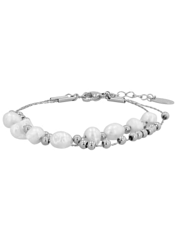 Adeliás Damen Armband aus Edelstahl mit Süßwasserperle 17+5 cm in silber