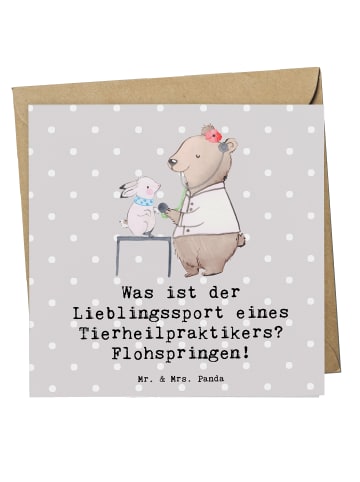 Mr. & Mrs. Panda Grußkarte Tierheilpraktiker Humor mit Spruch in Grau Pastell