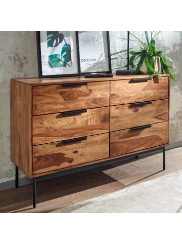 KADIMA DESIGN Kommode 117x80x42 cm Massivholz / Metall Schubladenkommode