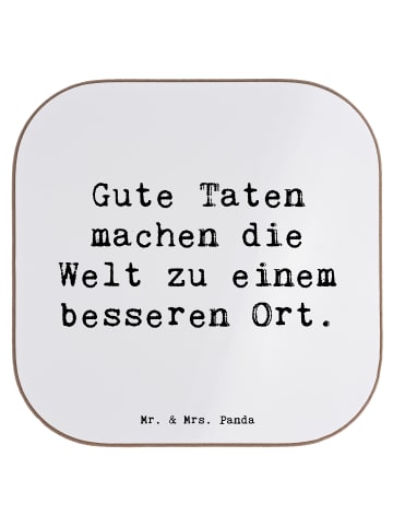 Mr. & Mrs. Panda Untersetzer Spruch Freundlichkeiten verbreiten ... in Weiß