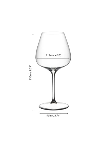 RIEDEL Glas 2er Set Pinot Noir / Nebbiolo Weingläser Grape 750 ml in transparent