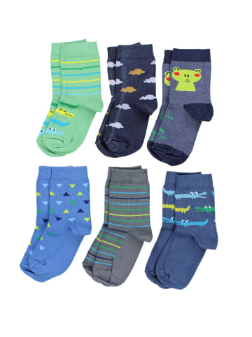 TupTam 6er- Set Socken in grün/blau