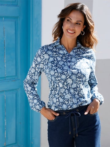 WITT WEIDEN Poloshirt in dunkelblau-bedruckt