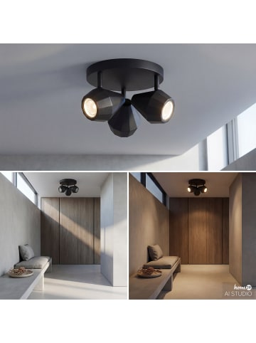 home24 Deckenleuchte ILKA rund in Schwarz