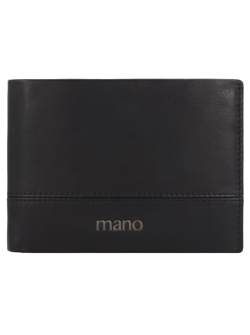 mano Don Romeo Geldbörse RFID Leder 13 cm schwarz