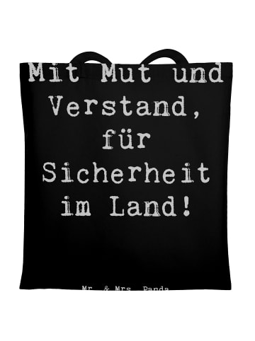 Mr. & Mrs. Panda Tote Bag Spruch Polizist Mut Verstand mit Spruch in Schwarz