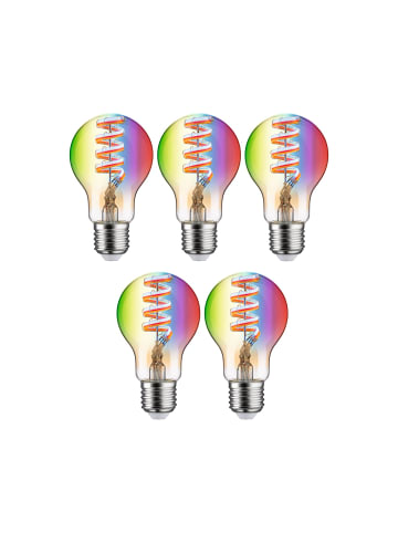 paulmann Bundle 5er Pack LED ZB Fil RGBW AGL E27 470lm 2200K-6500K dim gold 230V G