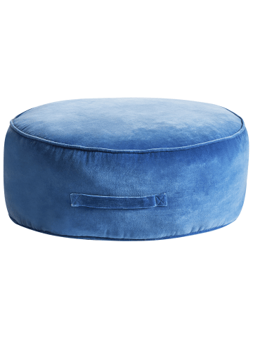 Beliani Pouf YULLE in Blau - (W) 60 x (H) 25 x (L) 60 cm