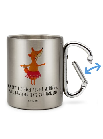 Mr. & Mrs. Panda Thermobecher Fuchs Ballerina mit Spruch in Silber