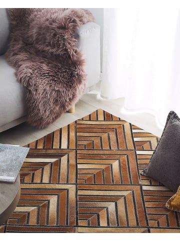 Beliani Kurzflor TEKIR in Braun - (W) 140 x (H) 1 x (L) 200 cm