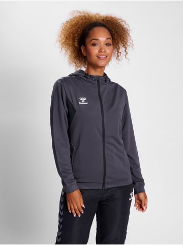 Hummel Hummel Zip Kapuzenpullover Hmlauthentic Multisport Damen Atmungsaktiv Schnelltrocknend in ASPHALT