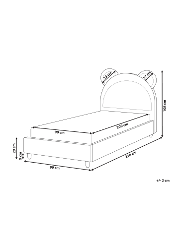 Beliani Kinderbett MAILLES in Blau/Weiß/Braun - (W) 99 x (H) 108 x (L) 216 cm