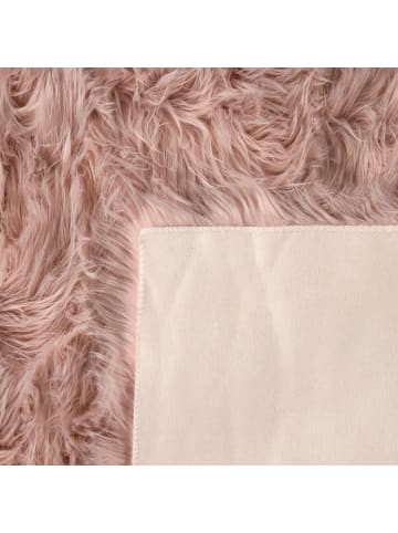 KADIMA DESIGN Hochflor Teppich Shaggy waschmaschinenwaschbar Einfarbig in Rosa